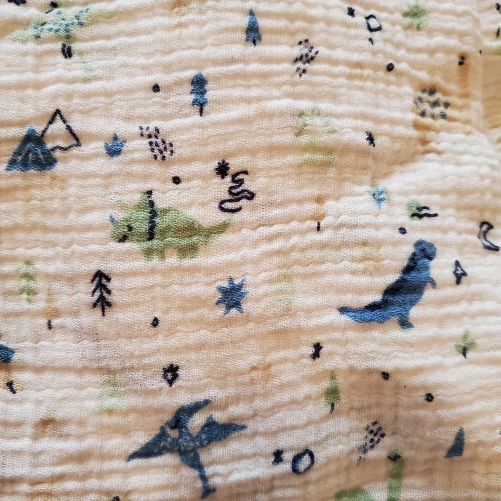 Cloud Island Muslin 100% Cotton‎ Swaddle Blanket Dinosaurs Lovey Security
